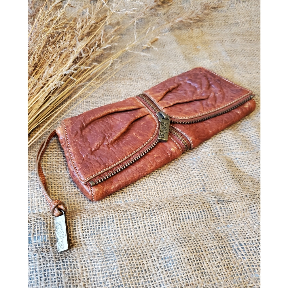 Kooba Audrey Cognac Leather Clutch